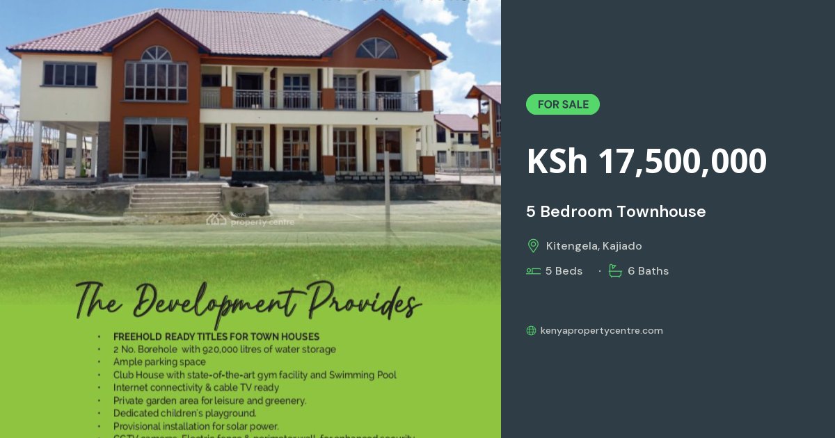 For Sale: 5 Bedroom Townhouse, Kimalat, Kitengela, Kajiado | 5 Beds, 6 ...