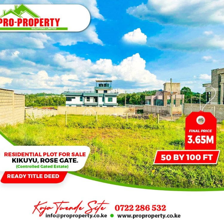 For Sale Serviced Residential Plot, Rose Gate Controlled Gated Estate, Rose Gate, Kikuyu