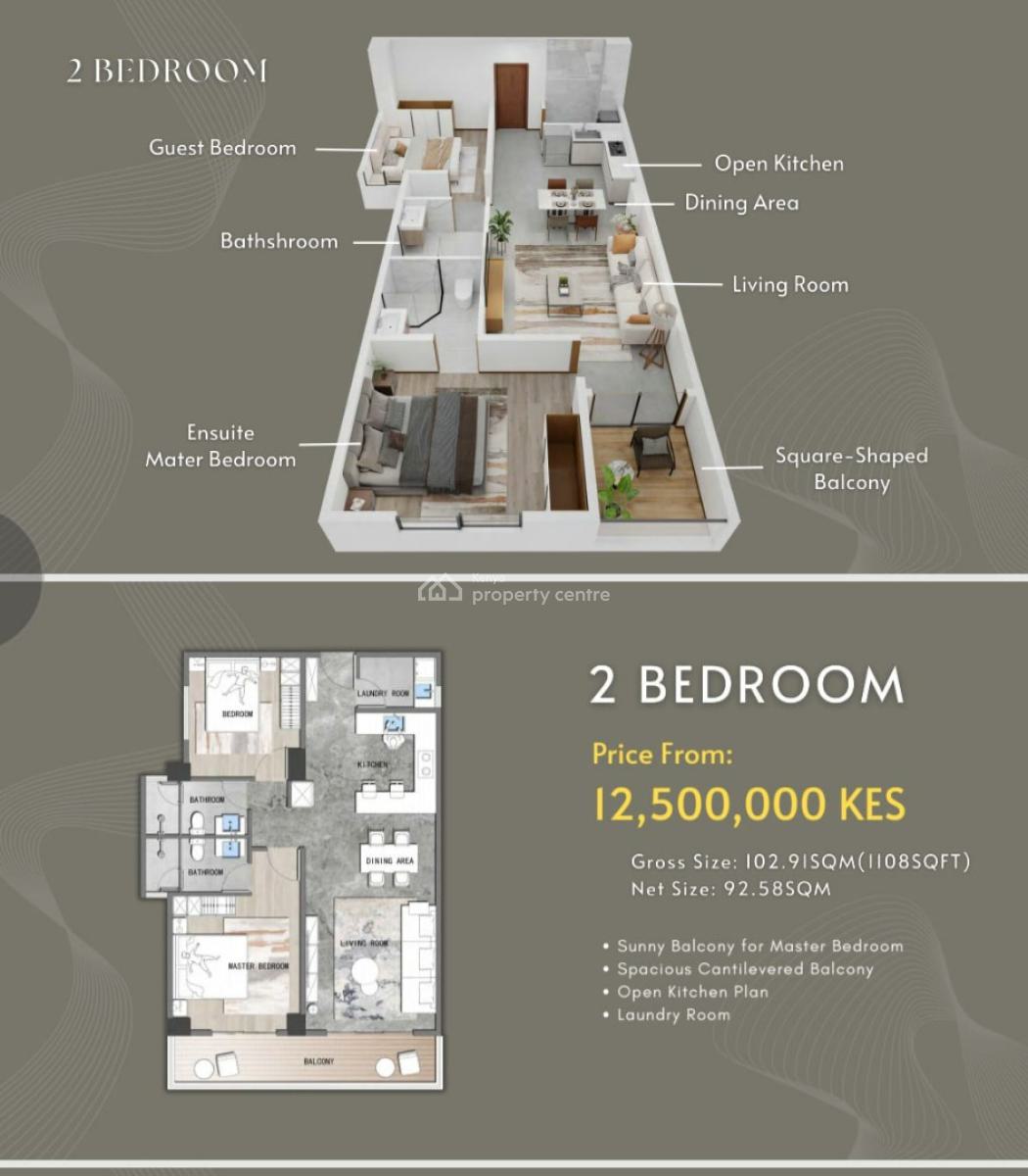 Three Bedroom  Plus Dsq Apartments, Brookside Grove, Westlands, Nairobi, Apartment for Sale