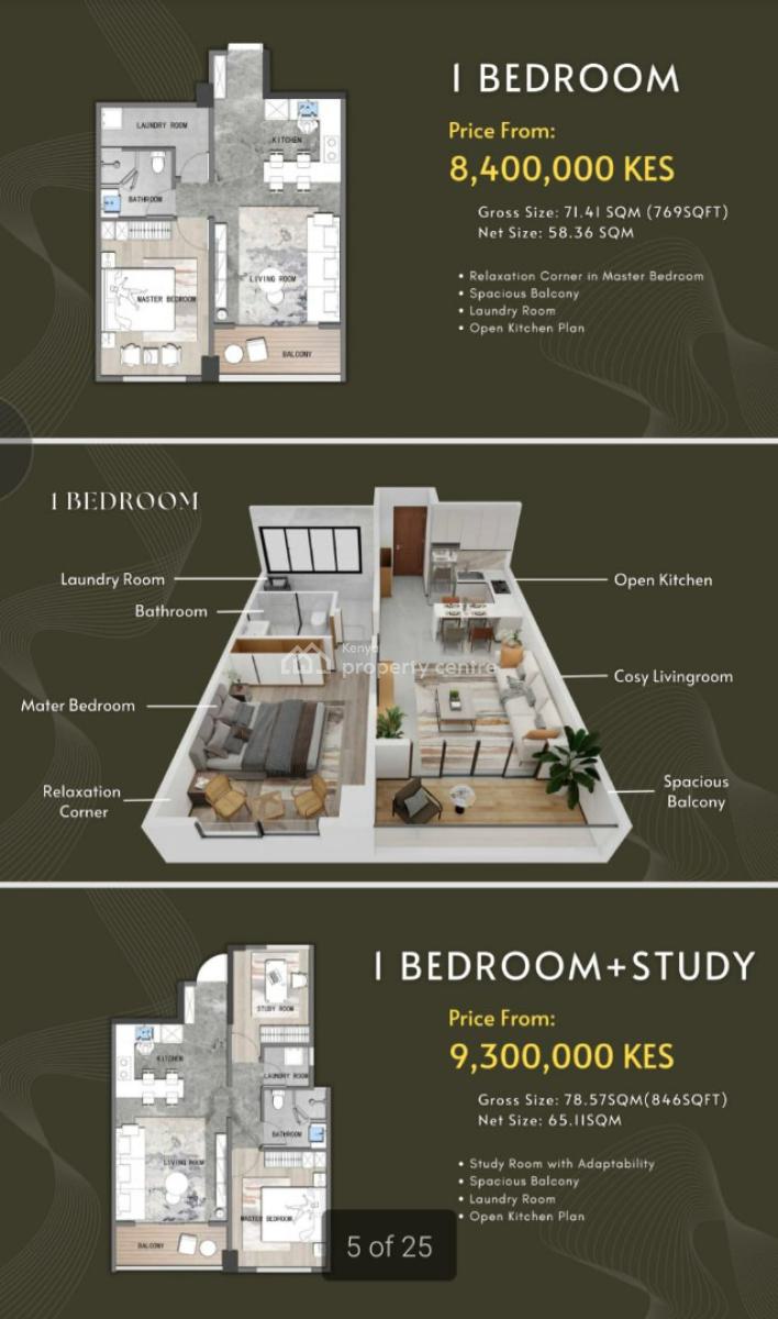 Three Bedroom  Plus Dsq Apartments, Brookside Grove, Westlands, Nairobi, Apartment for Sale