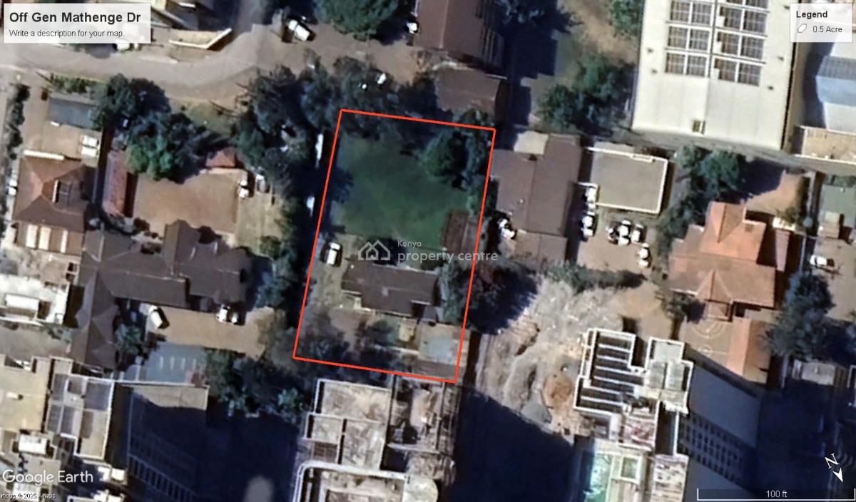 Prime 0.5 Acre Plot in Westlands, General Mathenge Drive, Westlands, Nairobi, Residential Land for Sale