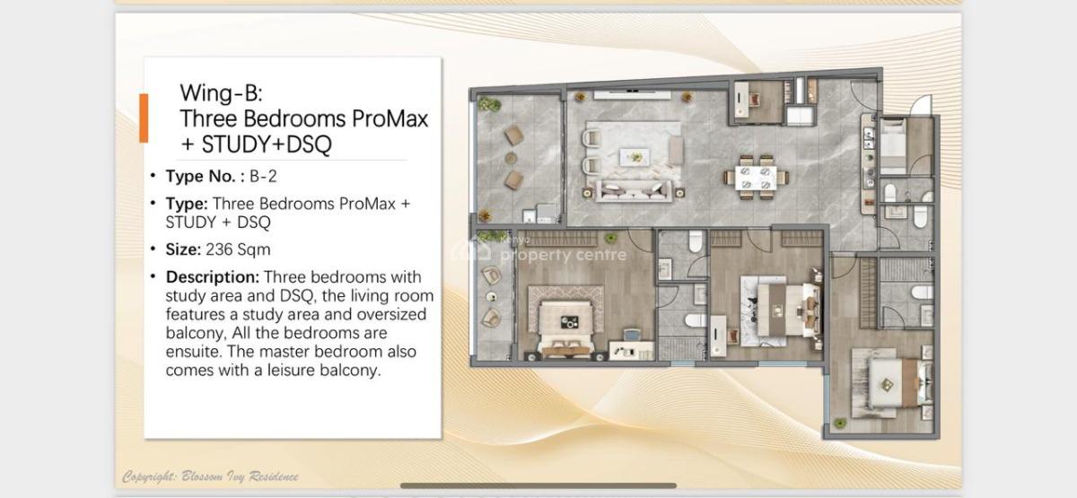 Modern Spacious 3 Bedrooms Apartments + Study Room + Dsq, Kileleshwa, Kileleshwa, Nairobi, Apartment for Sale