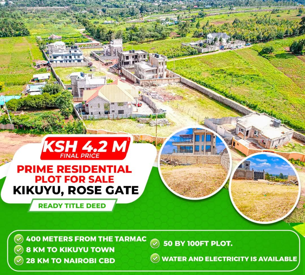 Serviced Gated Community Plots Available in Kikuyu!, Rosegate 2a Estate, Lussingetti, Kikuyu, Kiambu, Residential Land for Sale