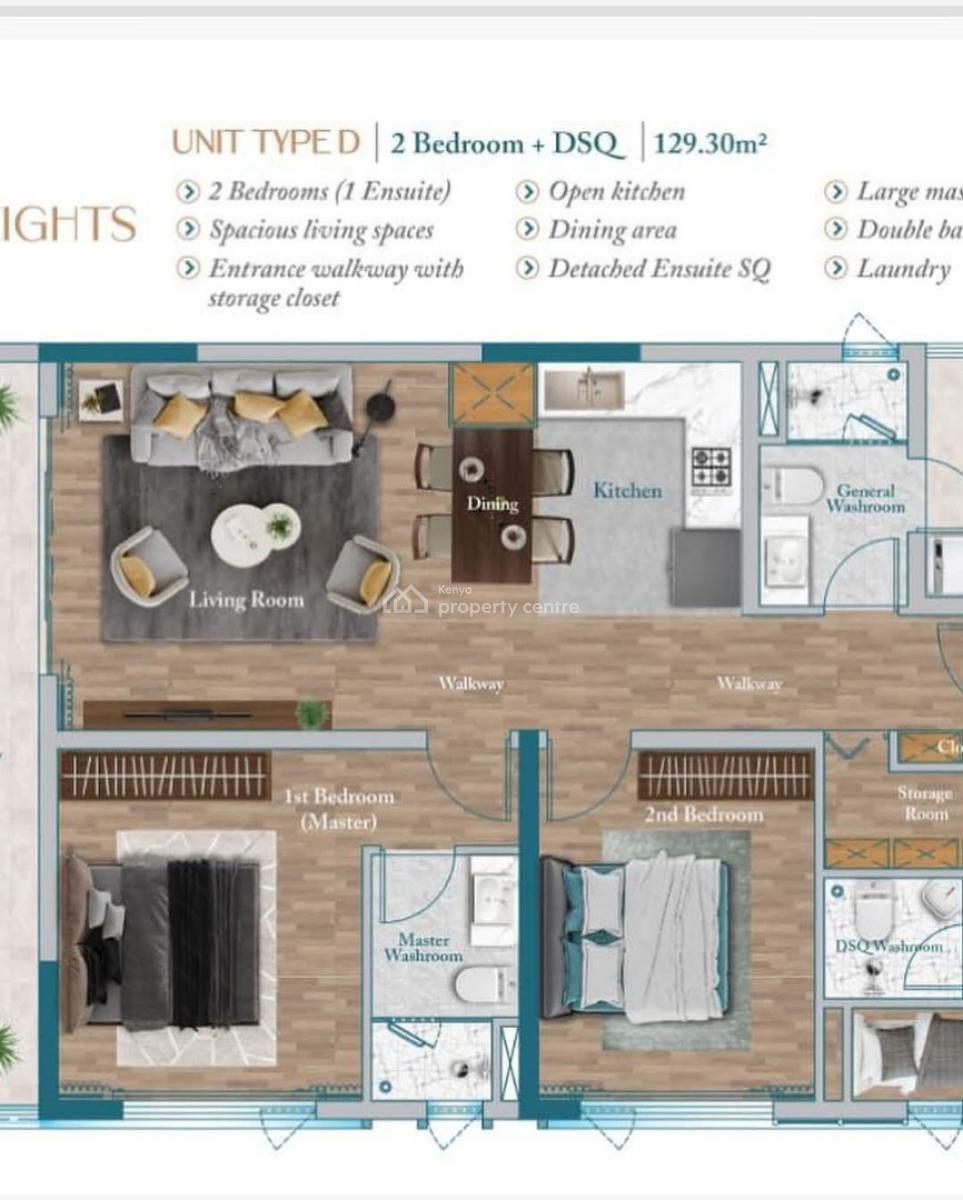 Luxurious 2 Bedroom Plus Dsq Apartment in Westlands, Westlands, Westlands, Nairobi, Apartment for Sale