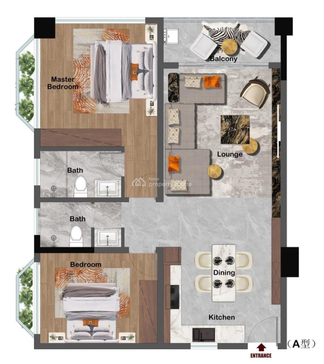 1 Bedroom Apartment in Brookside, Nairobi, Brookside, Westlands, Nairobi, Apartment for Sale