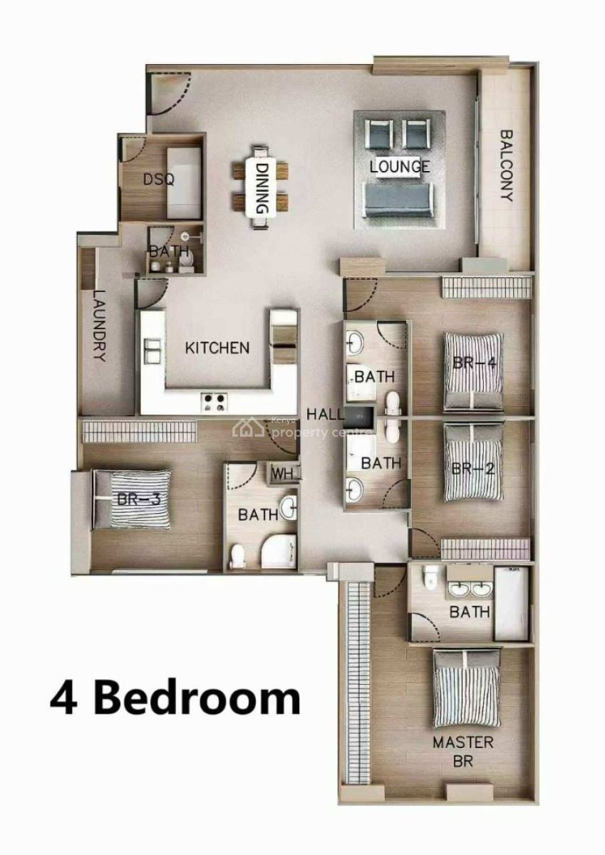 4bdrm Plus Dsq Apartments in Kilimani, Riara Road, Kilimani, Nairobi, Apartment for Sale