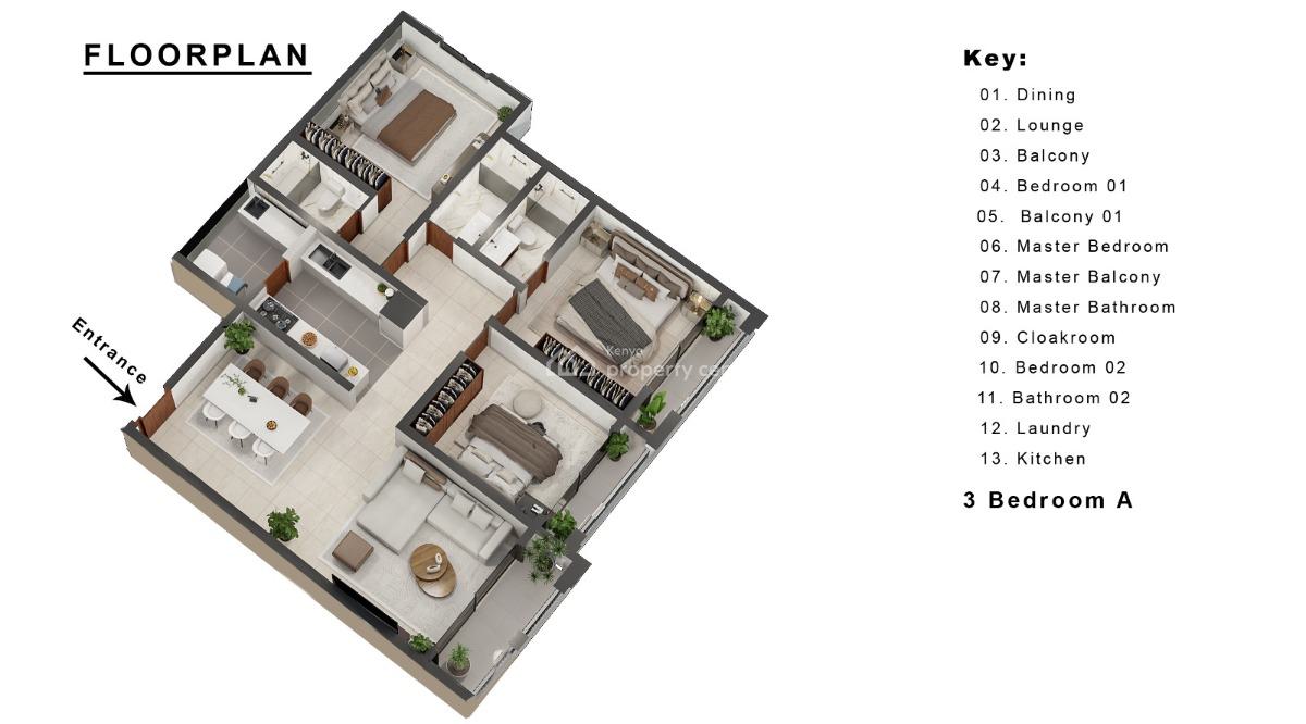 3 Bedroom with Seaview, Mtwapa, Kilifi, Apartment for Sale