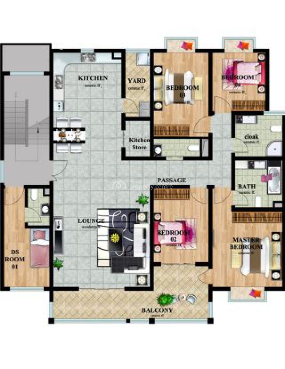 Secure & Peaceful Living Environment 4 Bedrooms, Jacaranda Gardens, Roysambu, Nairobi, Apartment for Sale