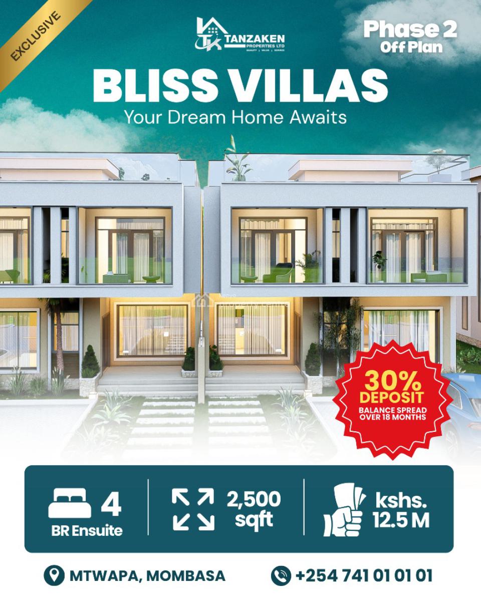4 Bedroom Villa Gated Community Perfect for Family, Mtwapa, Kilifi, House for Sale