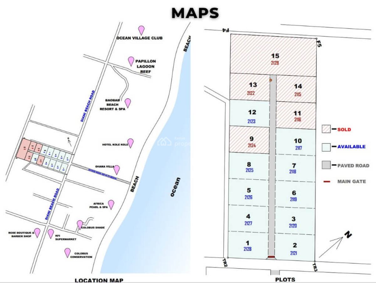 0.5-acre Serviced Residential Plot, Pili-pili Gated Estate, Diani, Gombato Bongwe, Kwale, Residential Land for Sale