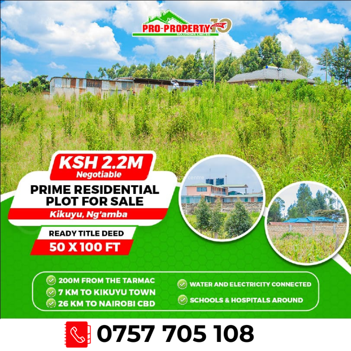 Ready-to-build Plot in a Quiet, Developed Neighborhood, Ngamba, Kikuyu, Kikuyu, Kiambu, Residential Land for Sale