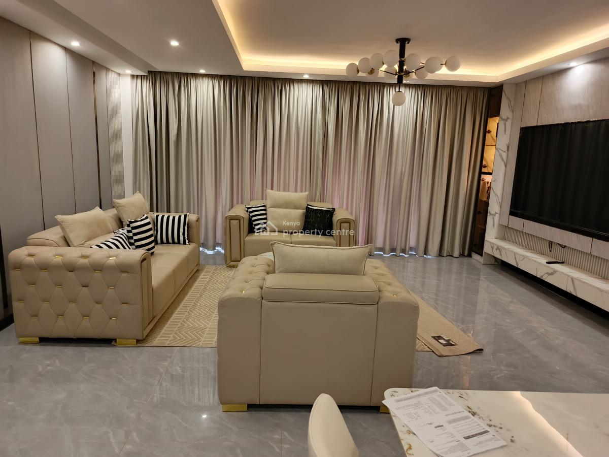 an Elegant Spacious Furnished + Serviced 3 Bedroom All Ensuite +dsq, Kileleshwa, Nairobi, Apartment for Rent