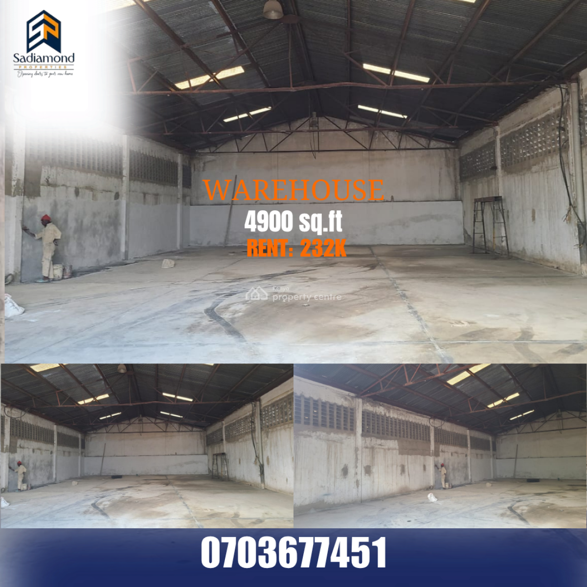 4,900 Sq Ft Warehouse in Embakasi, Embakasi, Embakasi, Nairobi, Warehouse for Rent