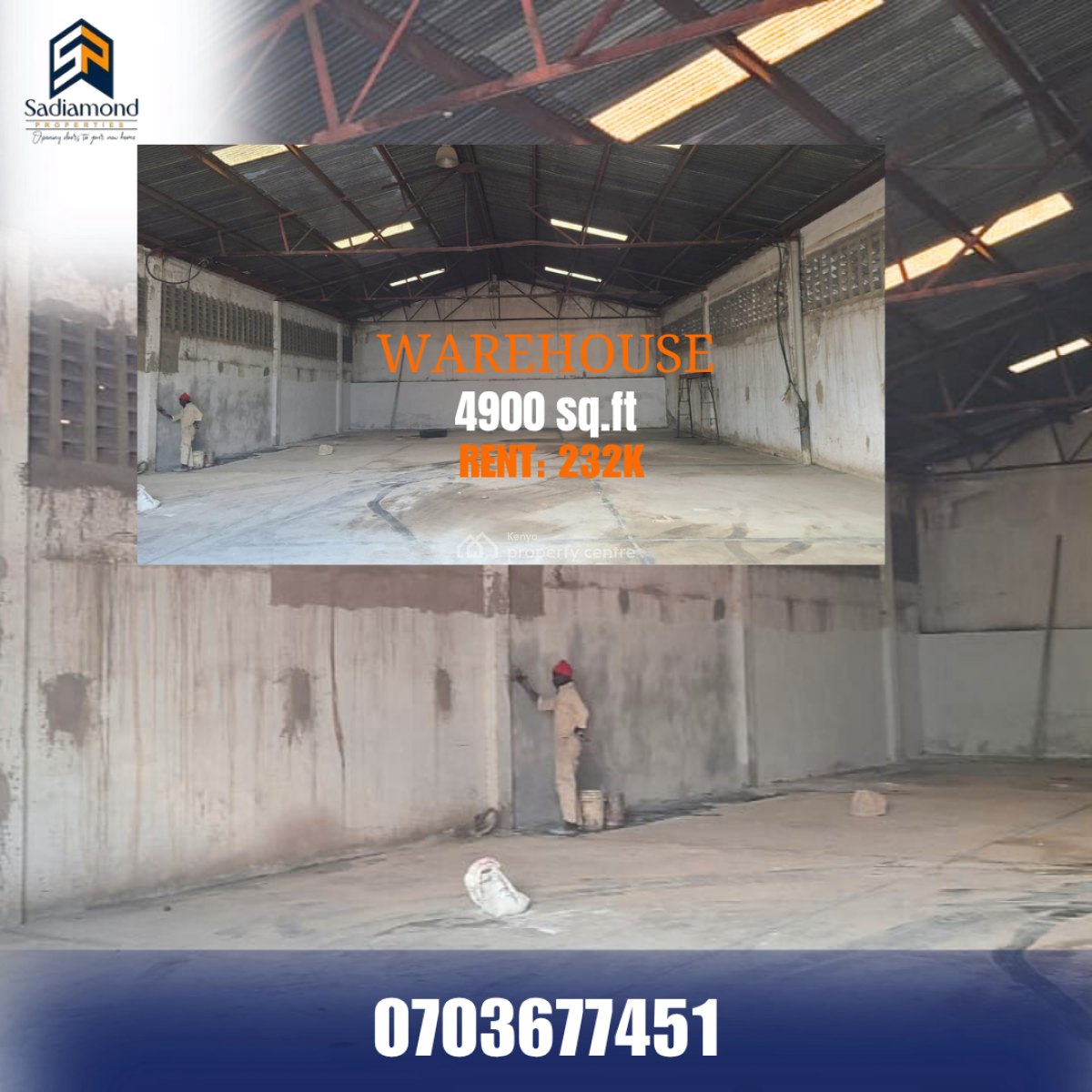 4,900 Sq Ft Warehouse in Embakasi, Embakasi, Embakasi, Nairobi, Warehouse for Rent