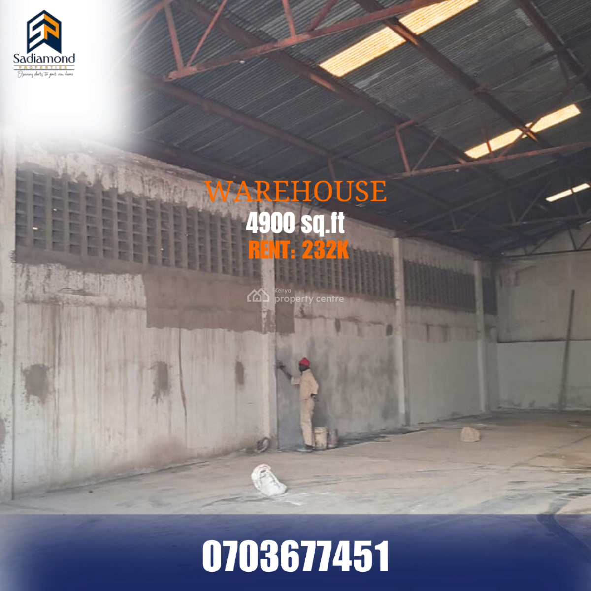 4,900 Sq Ft Warehouse in Embakasi, Embakasi, Embakasi, Nairobi, Warehouse for Rent