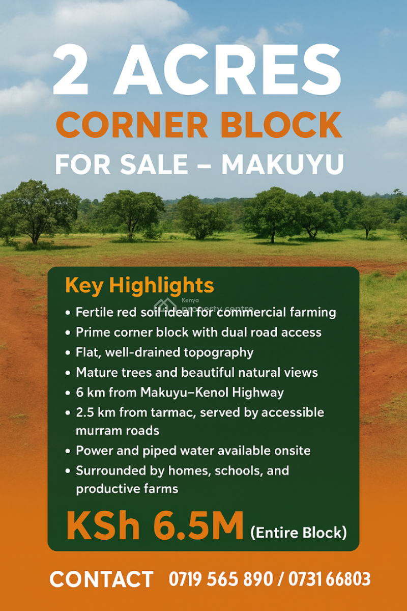 Makuyu Maragua, Makuyu Maragua, Makuyu, Muranga, Commercial Land for Sale