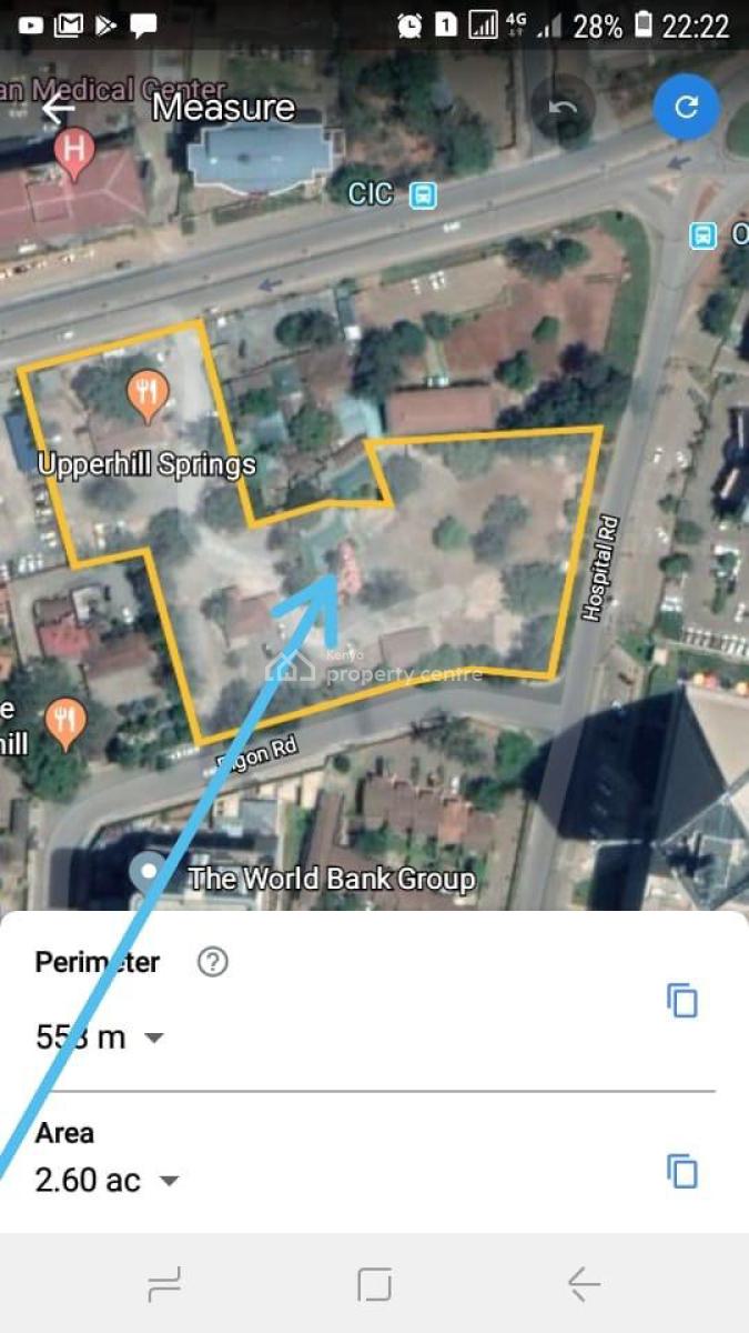 Prime 2.71 Acres for in Upperhill, Nairobi, Upper Hill, Nairobi Central, Nairobi, Land for Sale