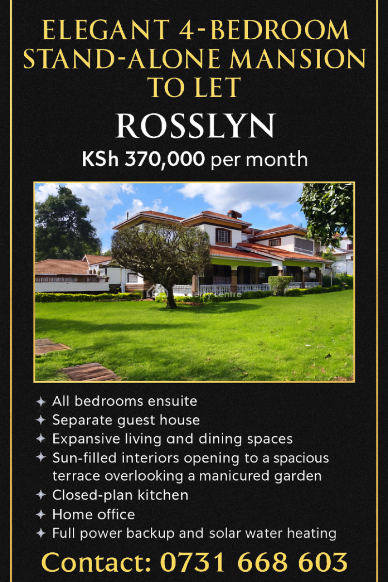 Rosslyn, Rosslyn, Rosslyn, Westlands, Nairobi, Townhouse for Rent