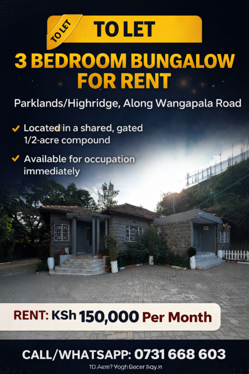 Parklands, Parklands, Parklands, Nairobi, Detached Bungalow for Rent