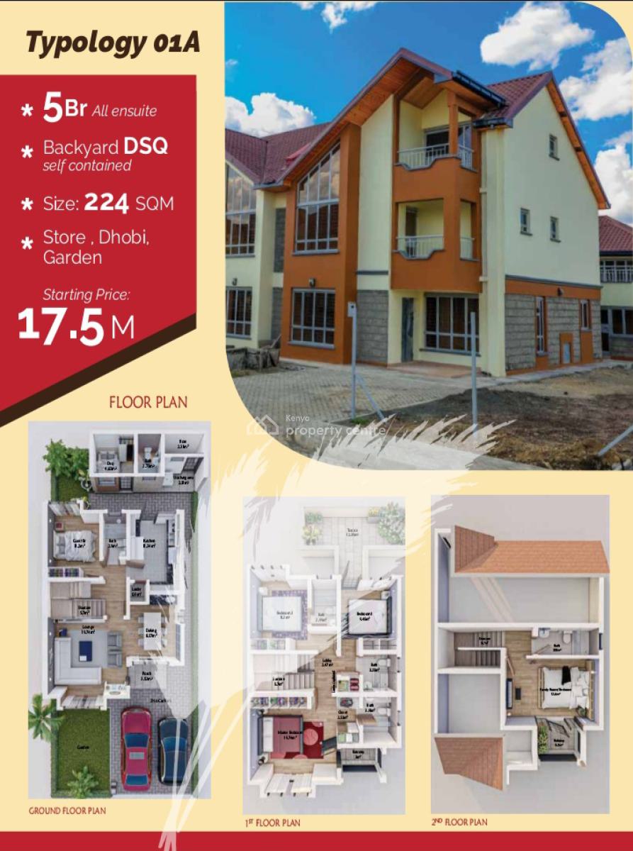 5 Bedroom Townhouse, Kimalat, Kitengela, Kajiado, Semi-detached Duplex for Sale