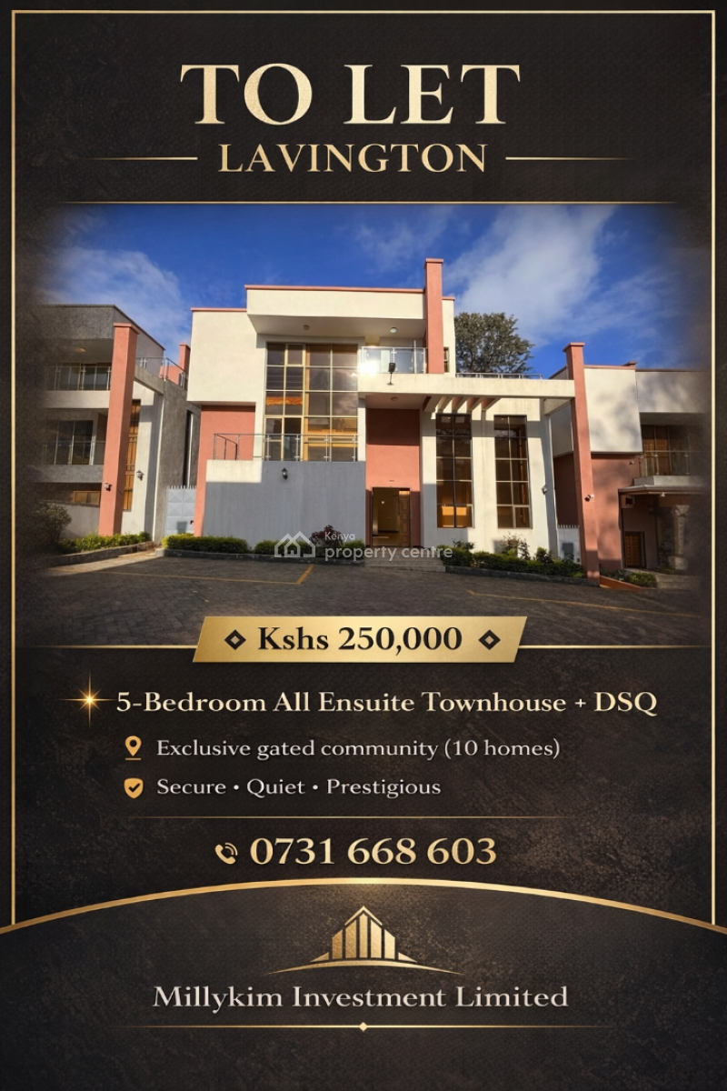 5 Bedroom, Lavington, Nairobi, Townhouse for Rent