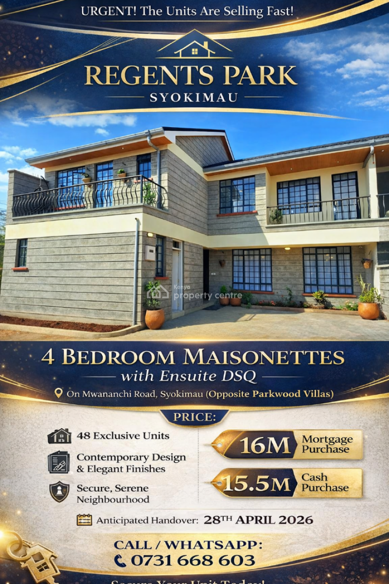 Regents Park -- Ruiru, Regents Park – Ruiru, Ruiru, Kiambu, Townhouse for Sale