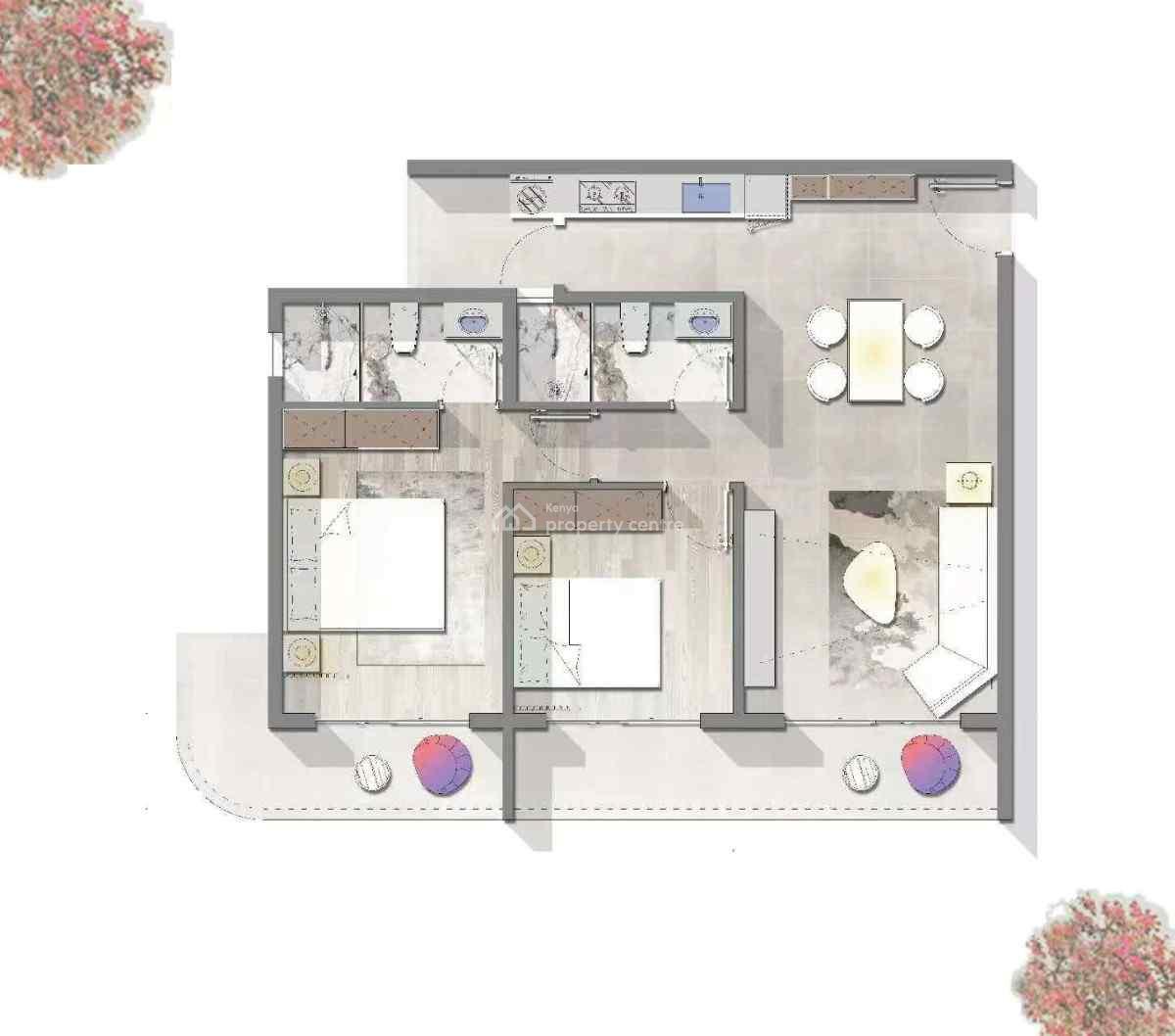 Modern 1 Bedroom Apartments, Lenana Road, Kilimani, Nairobi, Apartment for Sale