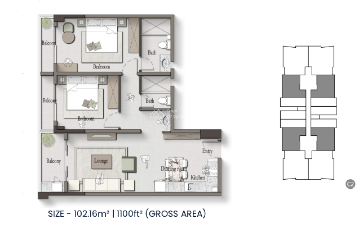 Morvara Serviced Apartments, Muthithi Rd, Westlands, Nairobi, Apartment for Sale