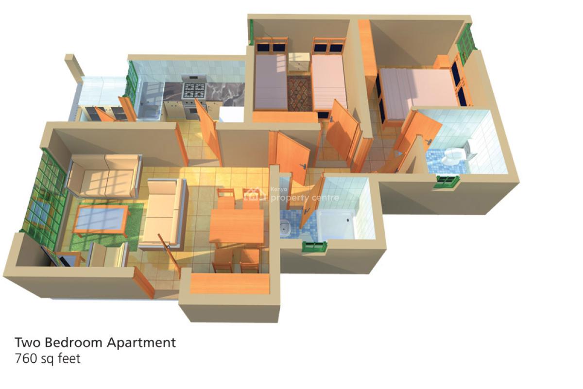 Modern 2-bedroom Investment Apartment at Sunset Boulevard Estate -- Ath, Mombasa Road, Athi River, Machakos, Apartment for Sale