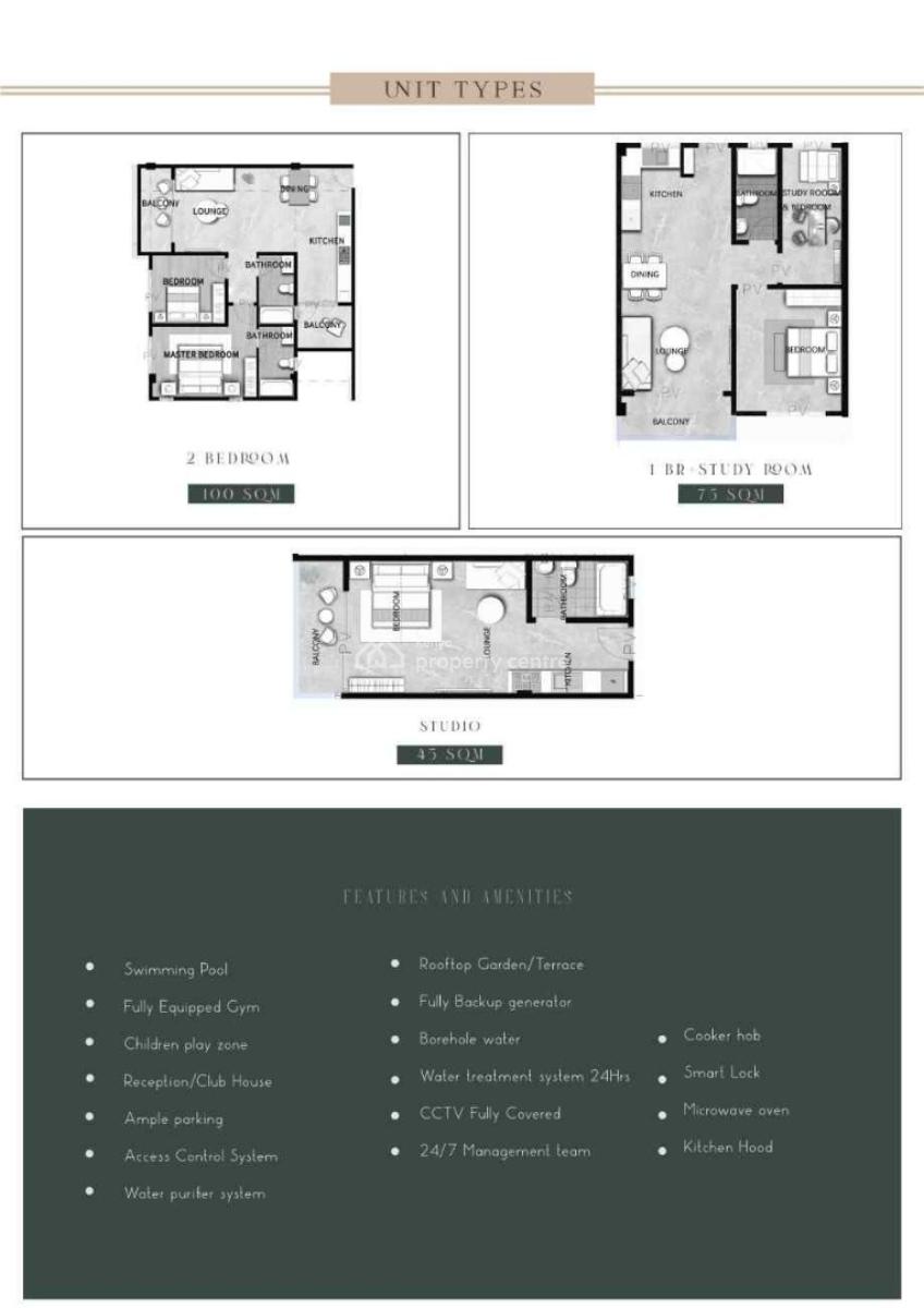 Apartments in Kilimani : Studio, 1 & 2 Br, Wood Avenue, Kilimani, Nairobi, Bedsitter (single Room) for Sale