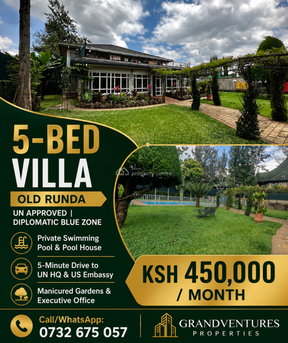 5 Bedroom All-ensuite House with a Private Pool, Old Runda, Runda, Westlands, Nairobi, House for Rent