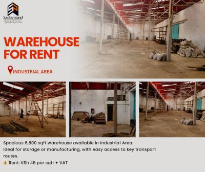 Spacious 6,800 Sqft Warehouse Available in Industrial Area, Industrial Area, Industrial Area, Embakasi, Nairobi, Warehouse for Rent