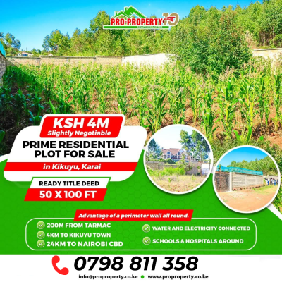 Prime Residential Plot, Ondiri, Kikuyu, Kiambu, Land for Sale