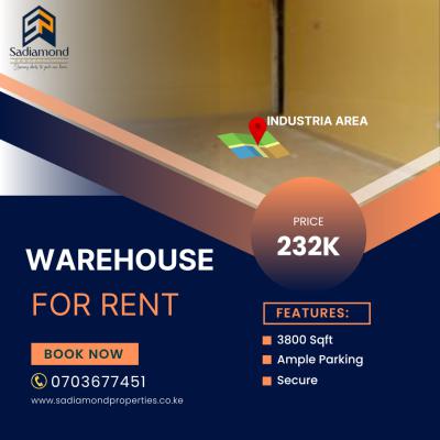3,800 Sqft Warehouse, Mombasa Road, Industrial Area, Embakasi, Nairobi, Warehouse for Rent