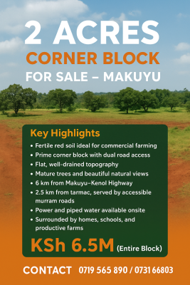 Makuyu Maragua, Makuyu Maragua, Makuyu, Muranga, Commercial Land for Sale