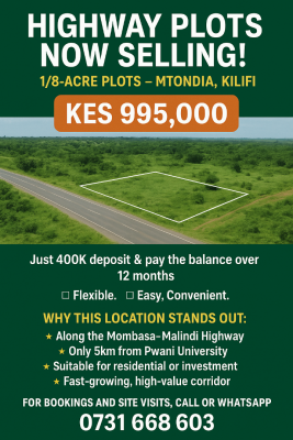 Mtondia, Kilifi, Mtondia, Kilifi, Mtwapa, Kilifi, Commercial Land for Sale