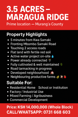 Maragua Ridge, Maragua Ridge, Makuyu, Muranga, Commercial Property for Sale