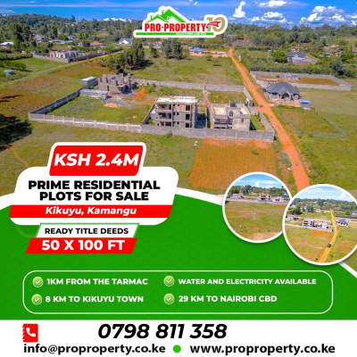 Prime Residential, Kamangu, Kikumbulyu North, Makueni, Residential Land for Sale