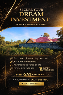 Makuyu, Muranga, Makuyu, Murang’a, Makuyu, Muranga, Commercial Land for Sale