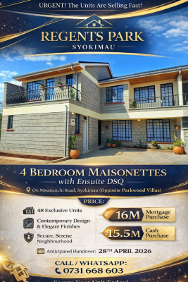 Regents Park -- Syokimau, Regents Park – Syokimau, Kitengela, Kajiado, Townhouse for Sale