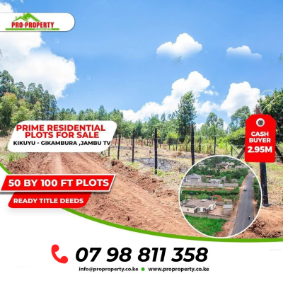 Prime Residential Plots, Gikambura - Jambu Tv, Kikuyu, Kiambu, Residential Land for Sale