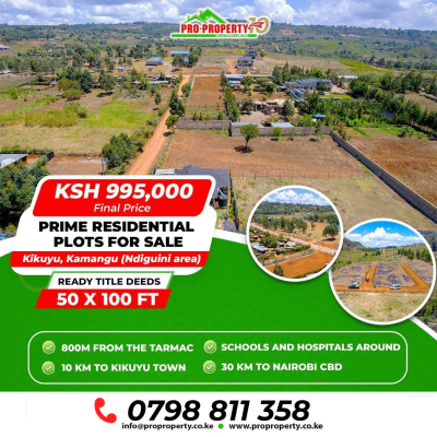 Residential Serviced Plots, Kamangu (ndiguini Area), Kikuyu, Kiambu, Land for Sale