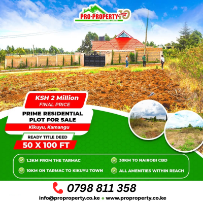 Residential Serviced Plots, Kamangu, Kikuyu, Kiambu, Residential Land for Sale