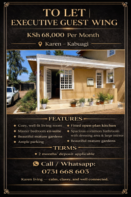 Karen -- Kabuagi, Karen – Kabuagi, Karen, Nairobi, Townhouse for Rent