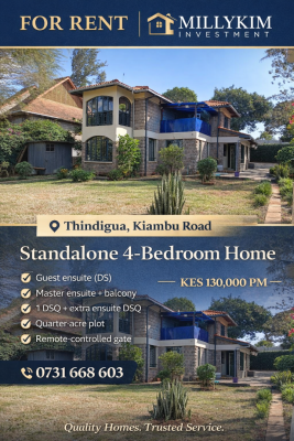 Thindigua, Kiambu Road, 📍 Thindigua, Kiambu Road, Kikuyu, Kiambu, Townhouse for Rent