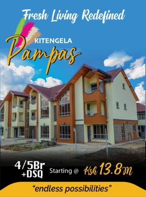 Pampas Kitengela -- Townhouses & Apartments, Kimalat, Kitengela, Kajiado, Semi-detached Duplex for Sale