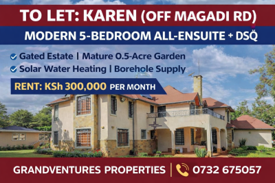 Modern 5 Bedroom All En-suite House in Gated Community, Near Galleria Mall and Brookhouse School, Karen, Nairobi, House for Rent