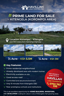 Prime Land in Kitengela Korompoi, Korompoi, Kitengela, Kajiado, Land for Sale