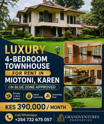 Luxury 4 Bedrooms House in Gated Community, Miotoni, Karen, Nairobi, House for Rent